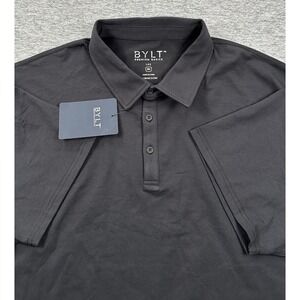 BYLT Premium Basics Polo Shirt Mens 3XL Black Drop Cut Lux Golf City NEW